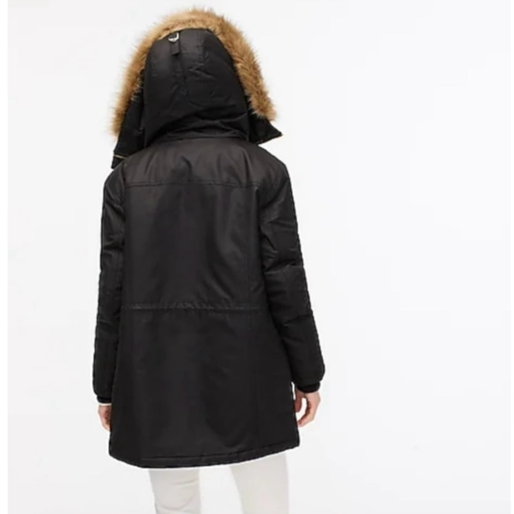 J. Crew Perfect Winter Parka PrimaLoft Black Size XXSP Petite - Picture 5 of 12
